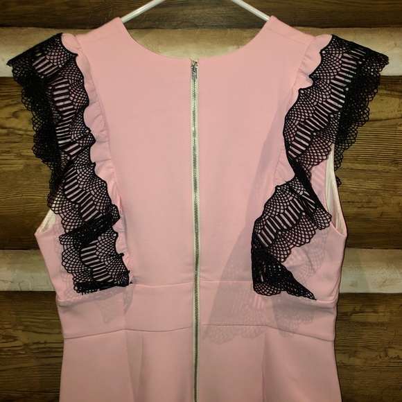 🆕 Mellaris Sofia Dress Pale Pink With Lace - Picture 15 of 16